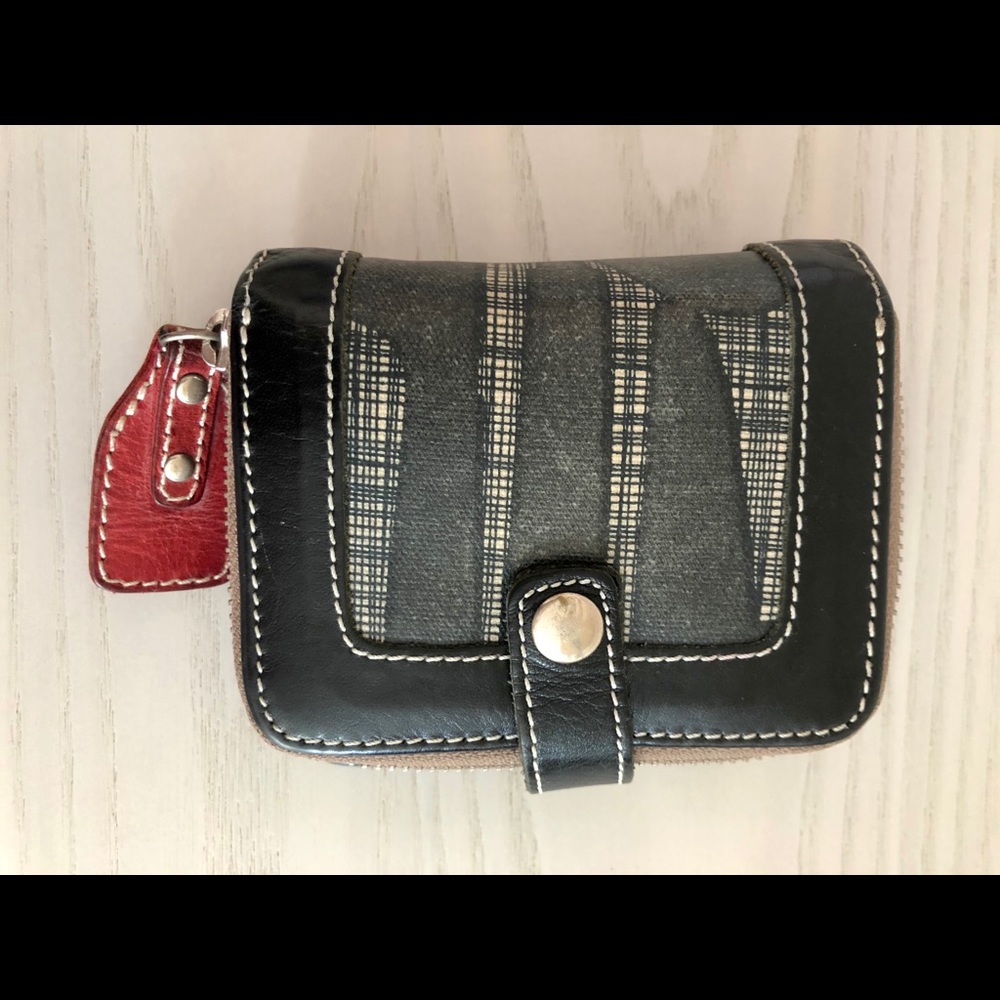 Orla Kiely Knives and Forks print leather wallet